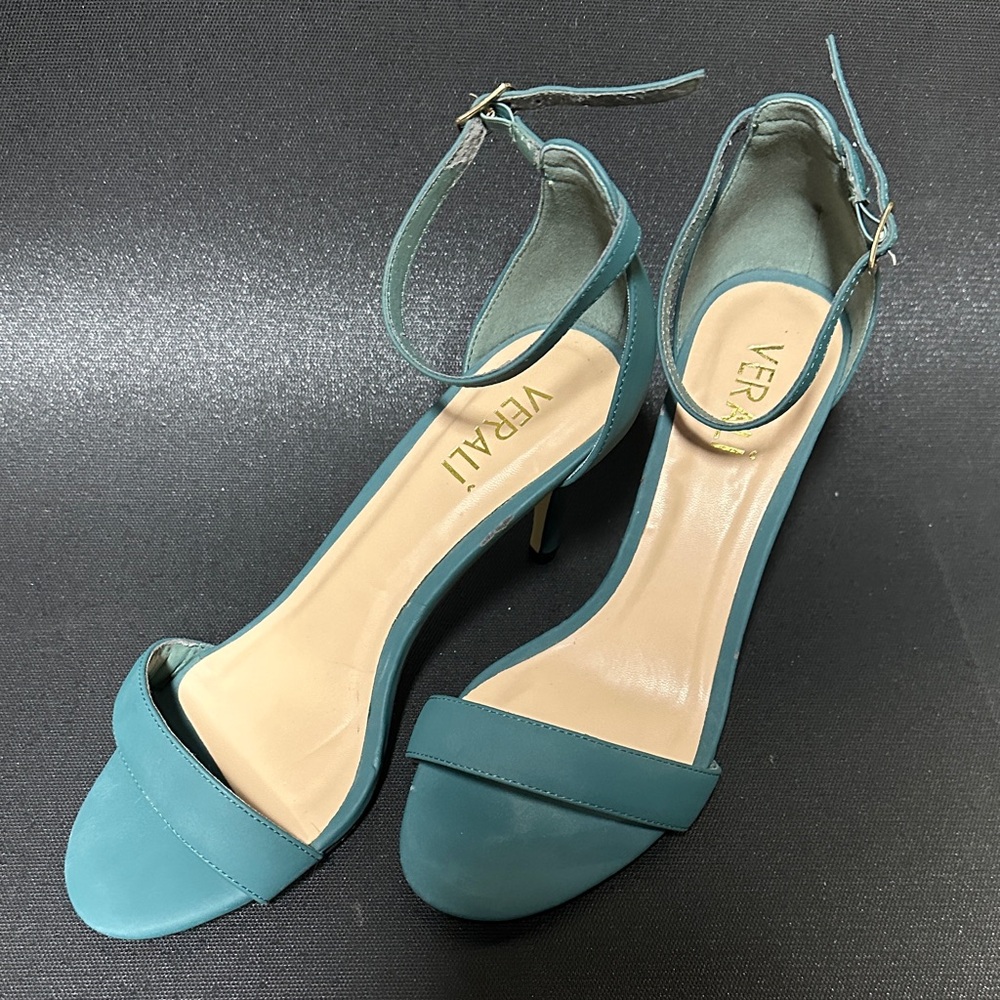 Teal Ankle Strap Heels